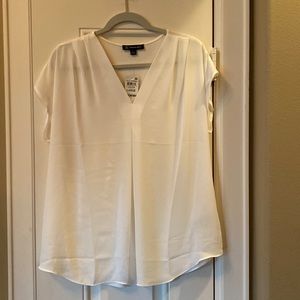 INC white blouse sz L NWT